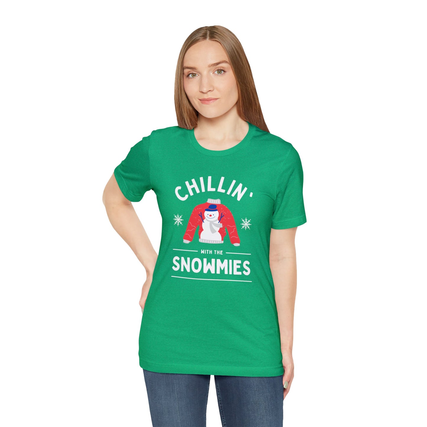 Festive Threads | Christmas Chillin With The Snowmies Unisex Jersey Short Sleeve Tee