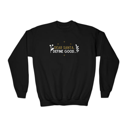 Festive Threads | Christmas Dear Santa Youth Crewneck Sweatshirt