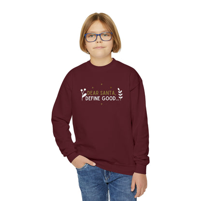 Festive Threads | Christmas Dear Santa Youth Crewneck Sweatshirt