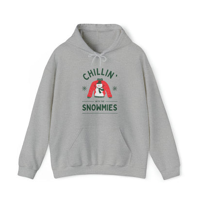 Festive Threads | Christmas Chillin With The Snowmies Unisex Heavy Blend™ Hooded Sweatshirt